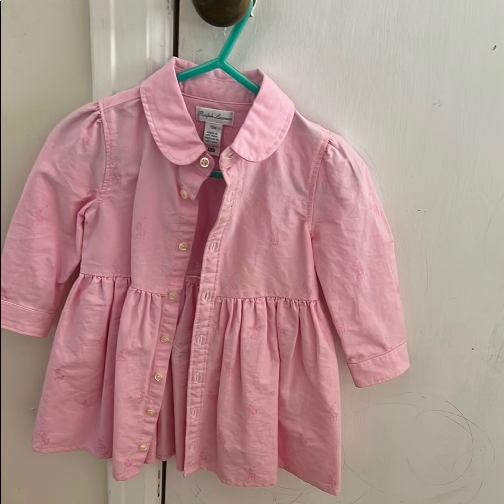 Ralph Lauren Pink Casual Dress with Empire Waist